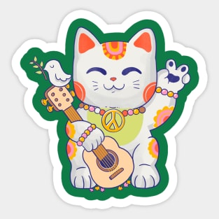 Peace lucky cat Sticker